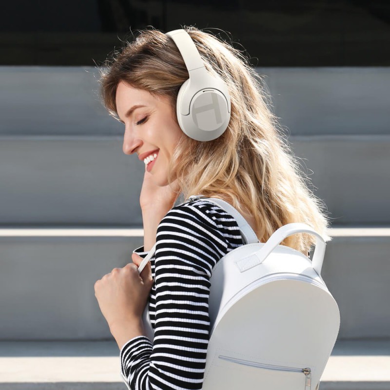 Haylou S35 ANC White BT Headphones - 60h 40mm dynamic drivers Dual Connection BT5.2 & 3.5mm
