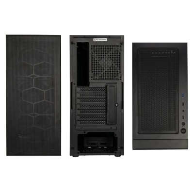 Kolink Observatory HF Mesh PWM Midi Tower Case - Black (with 3x120mm black PWM Fans)