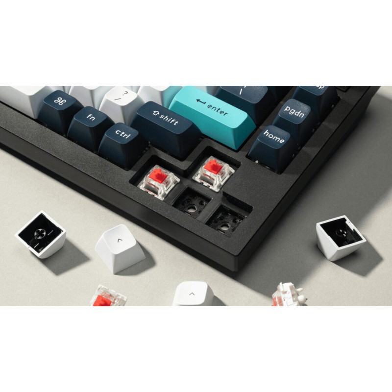 Keychron Q1 Max (Q1M-P1) QMK/VIA Wireless Custom Mechanical Keyboard-Red Switch-Shell White 75% US