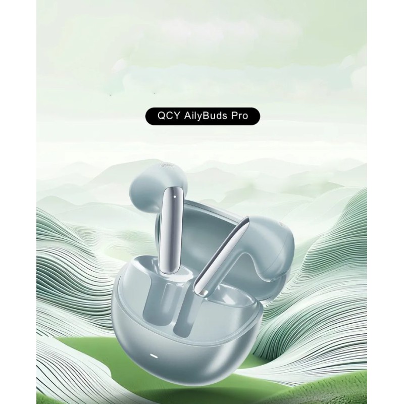 QCY AilyBuds Pro Semi-Ear ANC TWS Green 6 mic & A.I. Noise Cancel. LDAC Audio Ultra HD Multi-point