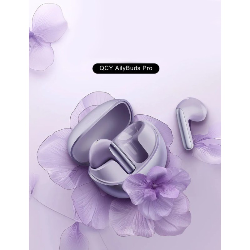 QCY AilyBuds Pro Semi-Ear ANC TWS Purple 6 mic & A.I. Noise Cancel. LDAC Audio Ultra HD Multi-point