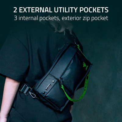 RAZER XANTHUS Crossbody Bag - Water-Repellent - 3 Inside / 3 Outside Pockets - Mini Pouch