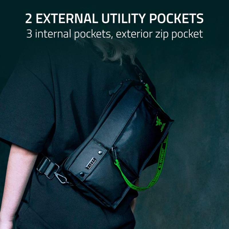 RAZER XANTHUS Crossbody Bag - Water-Repellent - 3 Inside / 3 Outside Pockets - Mini Pouch