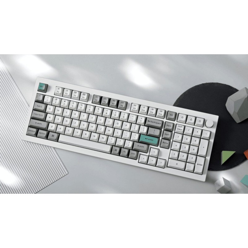 Keychron Q5 Max (Q5M-P1) QMK/VIA Wireless Custom Mechanical White Keyboard-Red Switch 96% US Layout