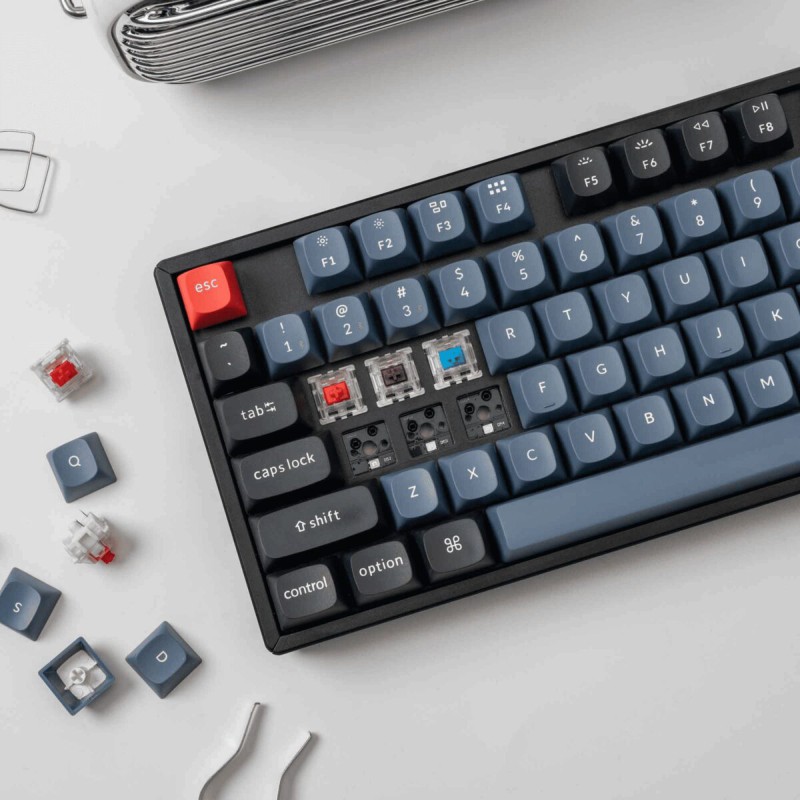 Keychron K8 Pro (K8P-H2) QMK/VIA Wireless Mechanical Keyboard Blue Switch (Hot-Swap) 80% Us Layout