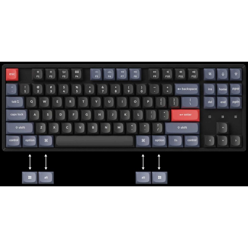 Keychron K8 Pro (K8P-H2) QMK/VIA Wireless Mechanical Keyboard Blue Switch (Hot-Swap) 80% Us Layout