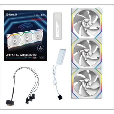 Lian Li UNIFAN SL Wireless 120 -3PCS Reverse White (Triple pack include Controller) - Case Fan