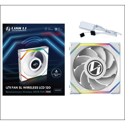 Lian Li UNIFAN SL Wireless LCD 120-1PCS Reverse White - Case Fan