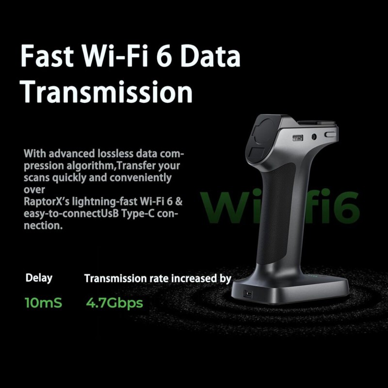 Creality RaptorX 3D Scanner - wireless Hybrid Blue Laser & NIR 3D - 34+7 Lines - 0,02mm for 5-4000mm