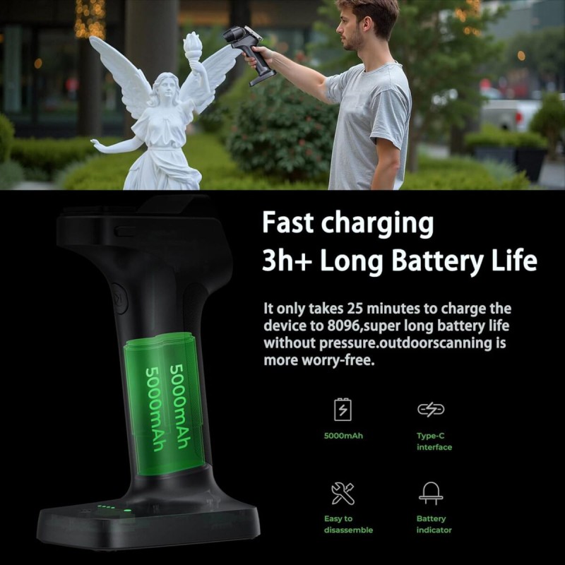 Creality RaptorX 3D Scanner - wireless Hybrid Blue Laser & NIR 3D - 34+7 Lines - 0,02mm for 5-4000mm