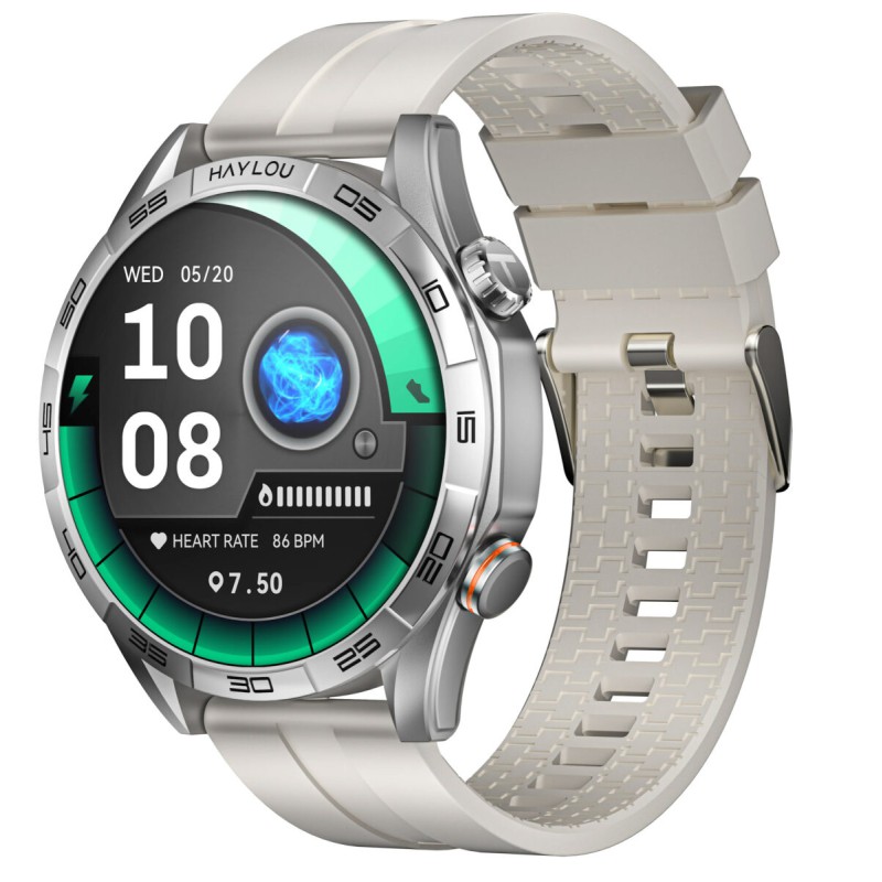Haylou Solar 5 Silver - BT Call Watch 1,58 AMOLED 480x480 AOD NFC Sync w Strava 12 days use