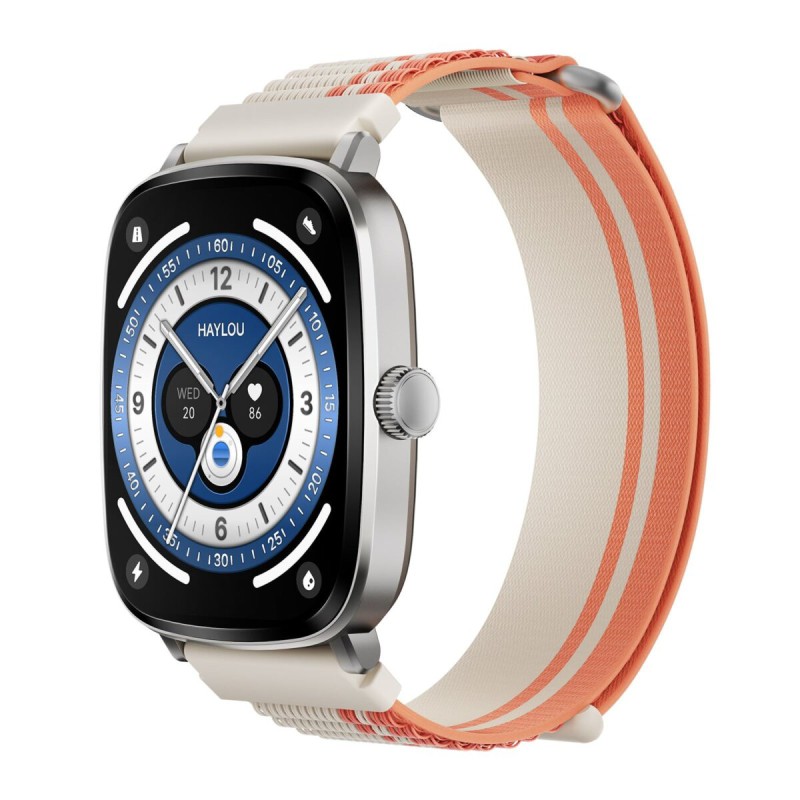 Haylou RS5 Silver - BT Call Smart Watch 2,01 AMOLED 410x502 2 Straps (Silicon & Woven) 100 faces IP6