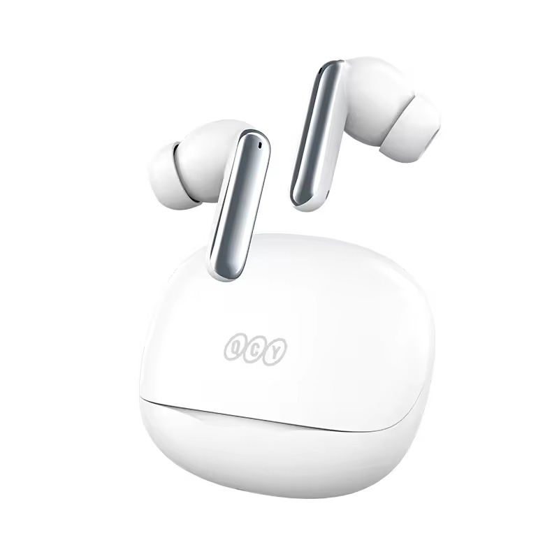 QCY Melobuds N50 ANC White - 45db ANC TWS Semi-Ear Earbuds 6 mic ENC, IPX4 BT5.4