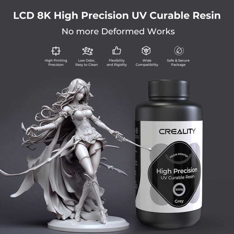 Creality LCD 8K High Precision UV Curable Resin - Dark Grey (3302190004 gray)