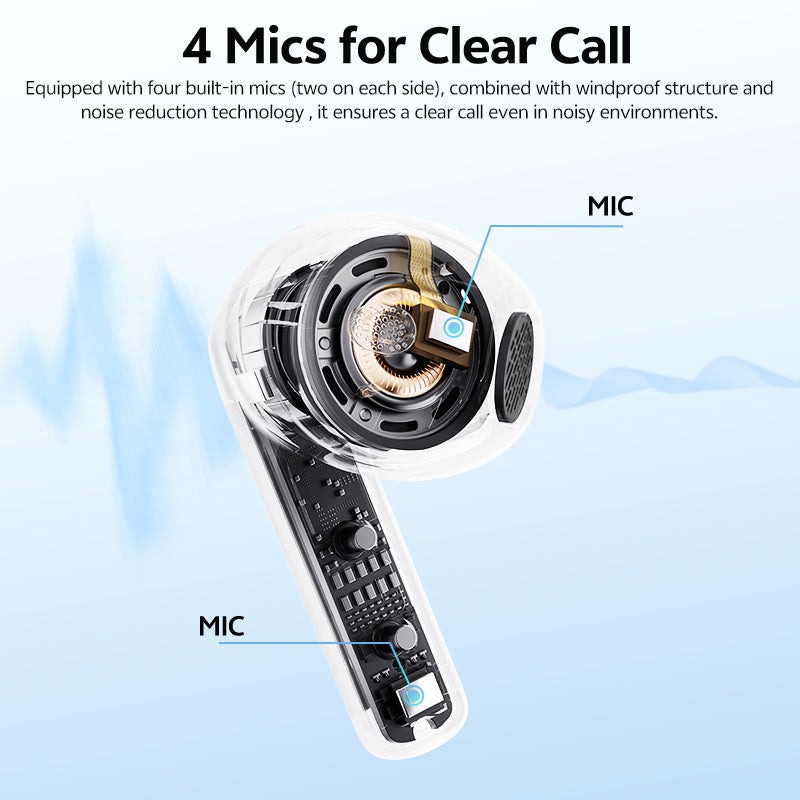 QCY AilyBuds E10 Black Hires Audio LDAC Semi-Ear TWS 4mics ENC 13mm dynamic driver IPX4 35h