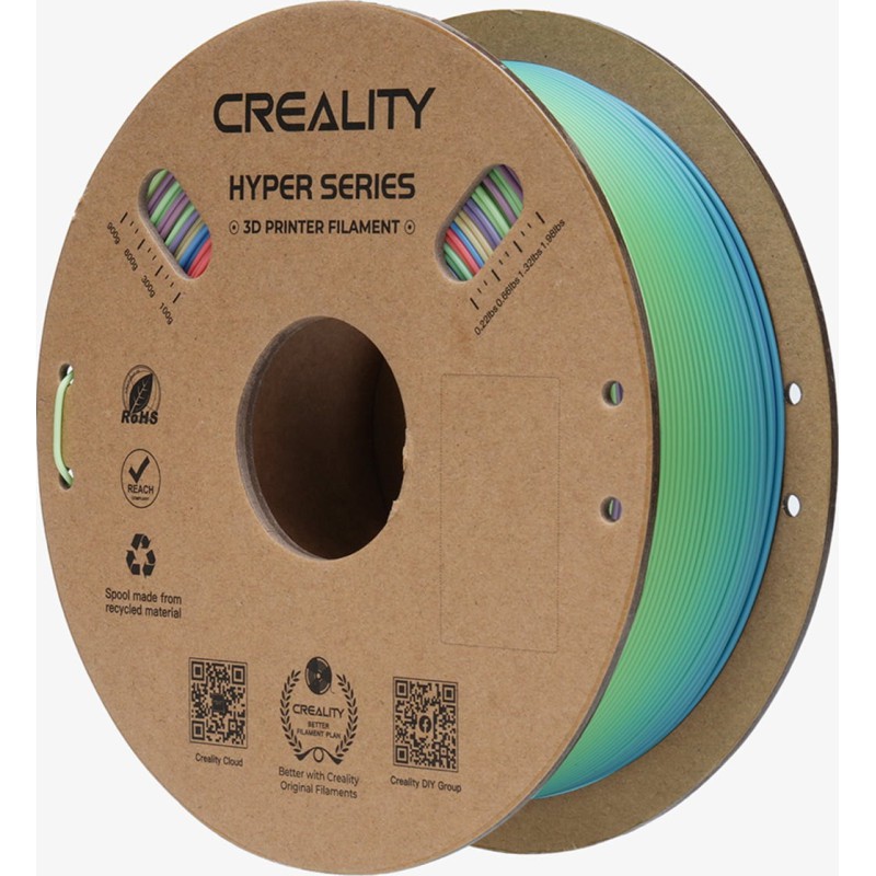 Creality Hyper PLA  Rainbow Wild Blossom Long Grad.- Fast Printing Filament with CFS tag 1kg 1.75