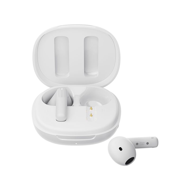 QCY AilyBuds E20 White- Hybrid ANC Semi-Ear TWS earbuds 6mics 13mm dynamic driver IPX4 BT5.4 35h