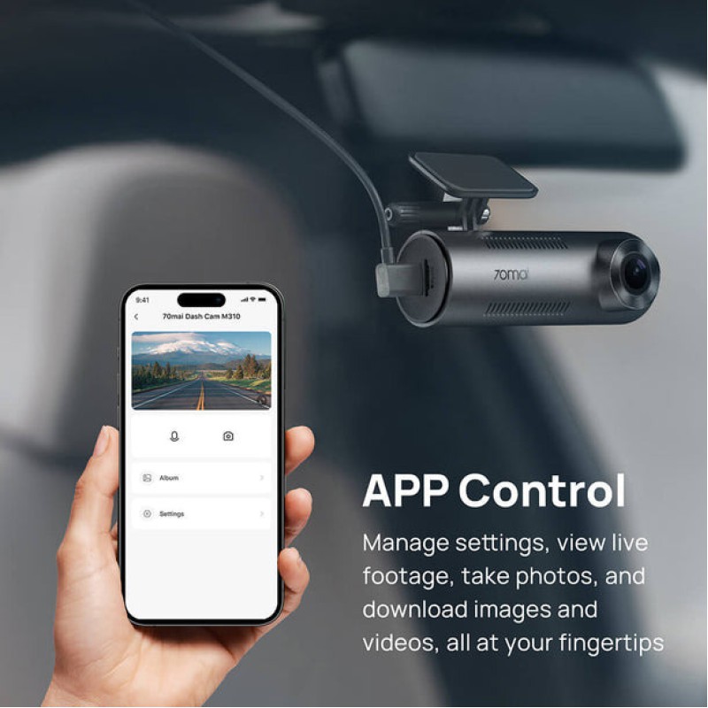 70mai M310 Dash Cam - 1296P, 300mAh Car Camera