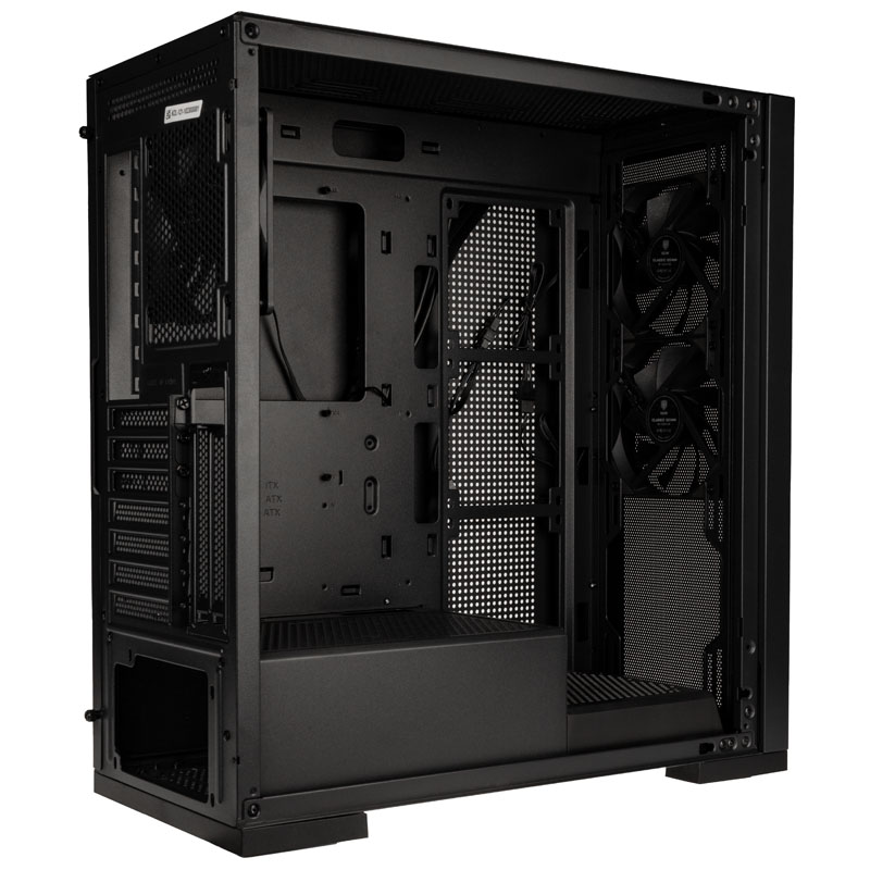 Kolink Unity Meshbay Performance Midi ATX Tower Case - Black Mesh (3 pre-installed fans)