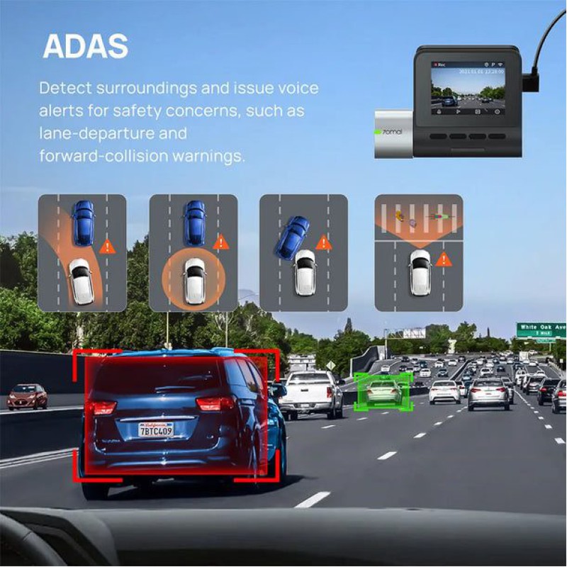 70mai Dash Cam Pro Plus+ A500S w. Screen, 1944P 140FOV 500mAh Car Camera